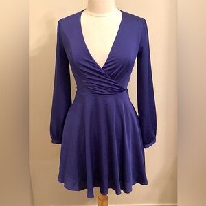 Express Periwinkle Blue SZ XS Romantic Soft Girl Coastal Fit & Flare Mini Dress